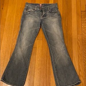 7 for all mankind. Inseam is 27 1/2 inches.
